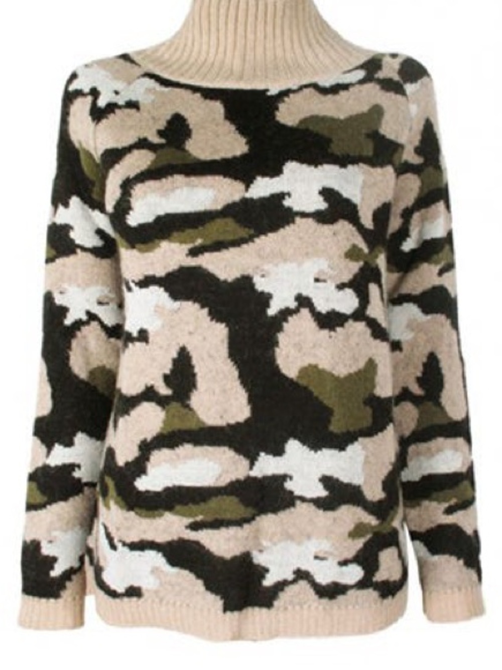 MSGM Camo Turtleneck Sweater  Alpaca Wool blend high neck mohair